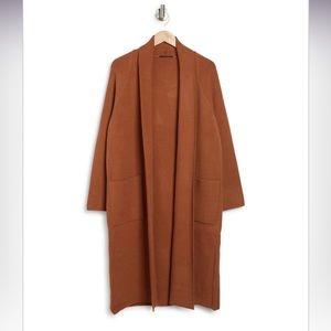 NWT Tahari Viscose blend open front duster cardigan in Adobe sz S